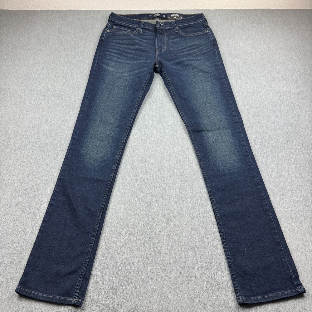 Hollister Jeans Mens 32X36 Blue Epic Flex Slim Straight Denim Dark Pants NWT